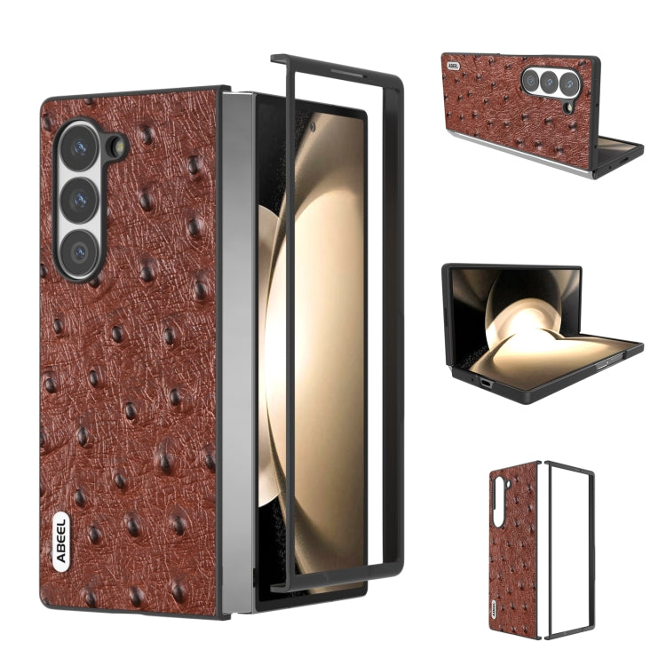 Custodia in pelle con texture di struzzo per Samsung Galaxy Z Fli