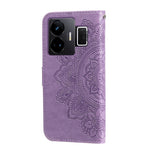 Custodia per telefono in pelle goffrata con fiori a 7 petali, For Realme GT Neo 5 5G / GT3, For Realme C55