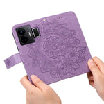Custodia per telefono in pelle goffrata con fiori a 7 petali, For Realme GT Neo 5 5G / GT3, For Realme C55