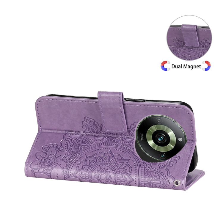 Custodia per telefono in pelle goffrata con fiori a 7 petali, For Realme 11 Pro / 11 Pro+, For Realme C65 4G, For Realme GT Neo 5 5G / GT3, For Realme C55