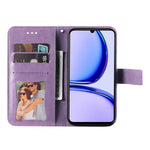 Custodia in pelle goffrata con fiori a 7 petali per Realme 11 Pro e 11 Pro+