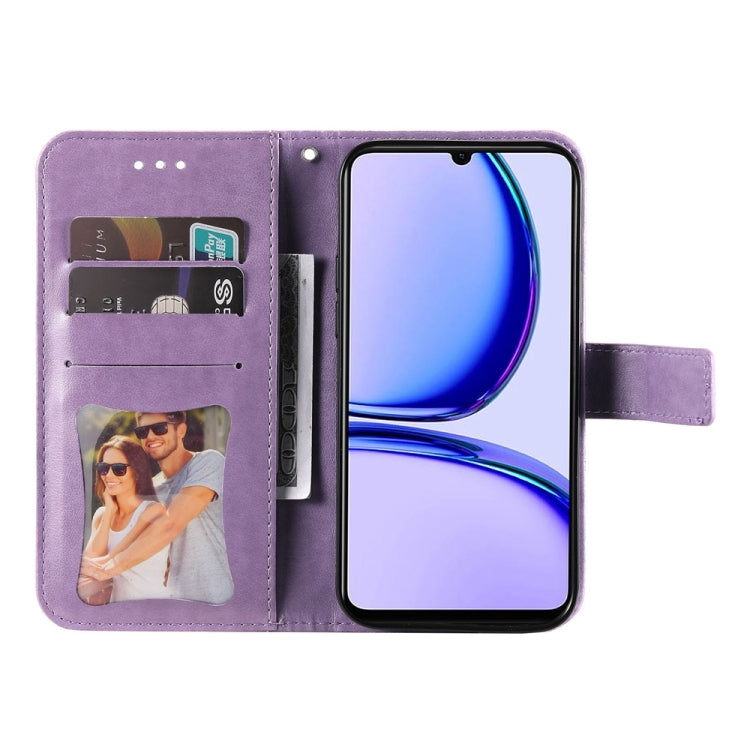 Custodia in pelle goffrata con fiori a 7 petali per Realme 11 Pro e 11 Pro+