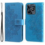 Custodia per telefono in pelle goffrata con fiori a 7 petali, For Realme C67 / 11 5G Taiwan Version, For Realme 11 4G Global, For Realme C53 / Narzo N53, For Realme 11
