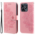 Custodia per telefono in pelle goffrata con fiori a 7 petali, For Realme C67 / 11 5G Taiwan Version, For Realme 11 4G Global, For Realme C53 / Narzo N53, For Realme 11