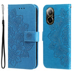 Custodia per telefono in pelle goffrata con fiori a 7 petali, For Realme 12 5G, For Realme 12+, For Realme 12 Pro+, For Realme C67 4G Global