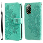 Custodia per telefono in pelle goffrata con fiori a 7 petali, For Realme 12 5G, For Realme 12+, For Realme 12 Pro+, For Realme C67 4G Global