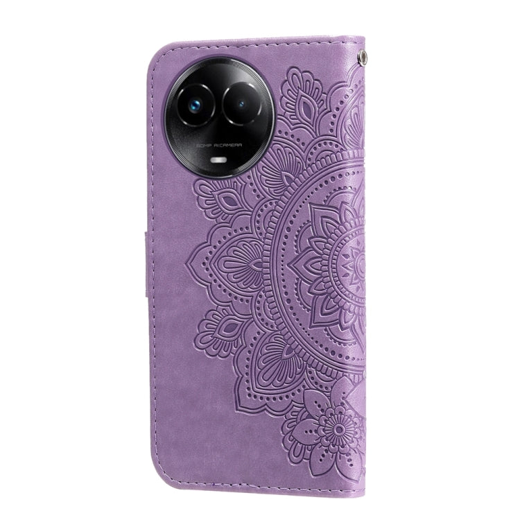 Custodia per telefono in pelle goffrata con fiori a 7 petali, For Realme C67 / 11 5G Taiwan Version, For Realme 11 4G Global, For Realme C53 / Narzo N53, For Realme 11