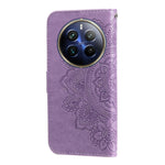 Custodia in pelle goffrata con fiori per Realme C67 e Realme 11