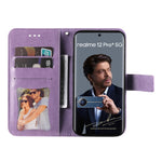 Custodia in pelle goffrata con fiori per Realme C67 e Realme 11