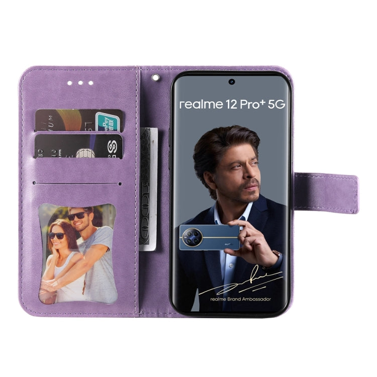 Custodia in pelle goffrata con fiori per Realme C67 e Realme 11