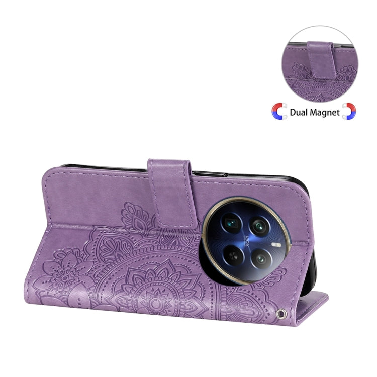 Custodia in pelle goffrata con fiori per Realme C67 e Realme 11