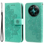 Custodia per telefono in pelle goffrata con fiori a 7 petali, For Realme 12 5G, For Realme 12+, For Realme 12 Pro+, For Realme C67 4G Global