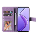 Custodia per telefono in pelle goffrata con fiori a 7 petali, For Realme 12 5G, For Realme 12+, For Realme 12 Pro+, For Realme C67 4G Global