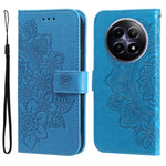 Custodia per telefono in pelle goffrata con fiori a 7 petali, For Realme 12 5G, For Realme 12+, For Realme 12 Pro+, For Realme C67 4G Global