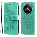 Custodia per telefono in pelle goffrata con fiori a 7 petali, For Realme 12 5G, For Realme 12+, For Realme 12 Pro+, For Realme C67 4G Global