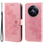 Custodia per telefono in pelle goffrata con fiori a 7 petali, For Realme 12 5G, For Realme 12+, For Realme 12 Pro+, For Realme C67 4G Global