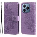 Custodia per telefono in pelle goffrata con fiori a 7 petali, For Realme 13+, For Realme 13 Pro / 13 Pro+ / P1 Pro Global, For Realme GT 6 / GT Neo6 SE, For Realme C63 / C61  / Note 60