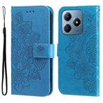 Custodia per telefono in pelle goffrata con fiori a 7 petali, For Realme 13+, For Realme 13 Pro / 13 Pro+ / P1 Pro Global, For Realme GT 6 / GT Neo6 SE, For Realme C63 / C61  / Note 60