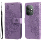 Custodia per telefono in pelle goffrata con fiori a 7 petali, For Realme 13+, For Realme 13 Pro / 13 Pro+ / P1 Pro Global, For Realme GT 6 / GT Neo6 SE, For Realme C63 / C61  / Note 60