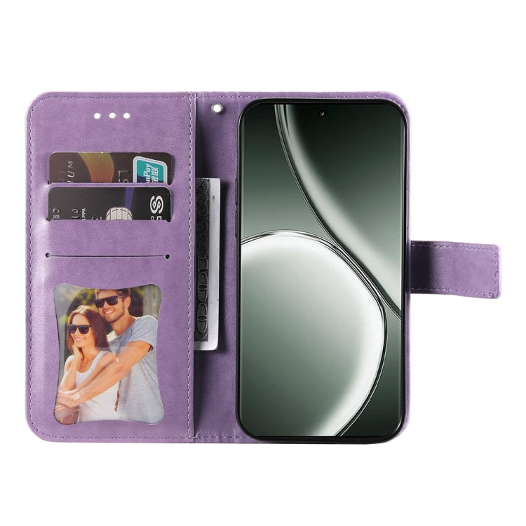 Custodia in pelle goffrata con fiori a 7 petali per Realme 12 5G, 12+, 12 Pro+ e