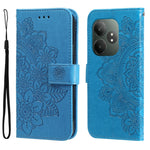 Custodia per telefono in pelle goffrata con fiori a 7 petali, For Realme 13+, For Realme 13 Pro / 13 Pro+ / P1 Pro Global, For Realme GT 6 / GT Neo6 SE, For Realme C63 / C61  / Note 60
