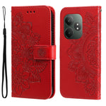 Custodia per telefono in pelle goffrata con fiori a 7 petali, For Realme 13+, For Realme 13 Pro / 13 Pro+ / P1 Pro Global, For Realme GT 6 / GT Neo6 SE, For Realme C63 / C61  / Note 60