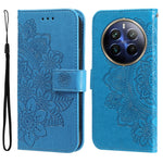 Custodia per telefono in pelle goffrata con fiori a 7 petali, For Realme 13+, For Realme 13 Pro / 13 Pro+ / P1 Pro Global, For Realme GT 6 / GT Neo6 SE, For Realme C63 / C61  / Note 60