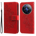 Custodia per telefono in pelle goffrata con fiori a 7 petali, For Realme 13+, For Realme 13 Pro / 13 Pro+ / P1 Pro Global, For Realme GT 6 / GT Neo6 SE, For Realme C63 / C61  / Note 60