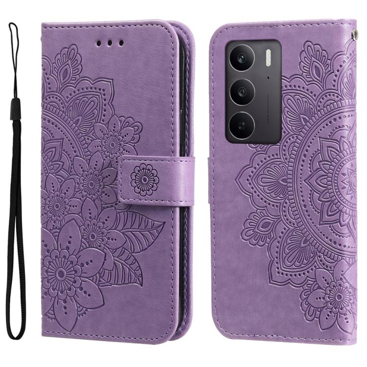 Custodia per telefono in pelle goffrata con fiori a 7 petali, For Realme 15T 5G, For Realme Narzo 80 Lite 4G / C71 India, For Realme 15 5G / Realme 15 Pro 5G, For Realme C71 4G / C75 4G / 5G / 14x