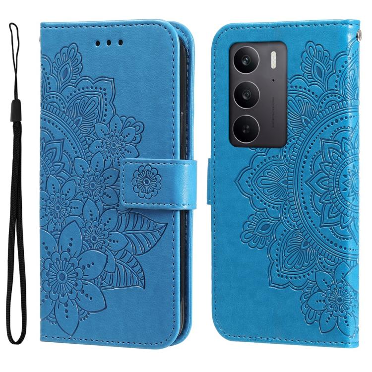 Custodia per telefono in pelle goffrata con fiori a 7 petali, For Realme 15T 5G, For Realme Narzo 80 Lite 4G / C71 India, For Realme 15 5G / Realme 15 Pro 5G, For Realme C71 4G / C75 4G / 5G / 14x