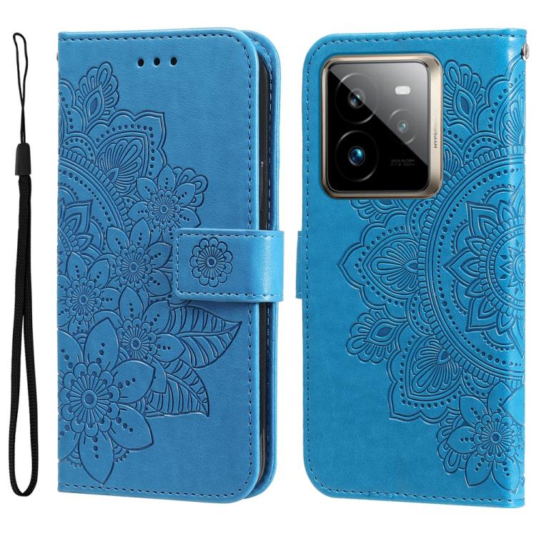Custodia per telefono in pelle goffrata con fiori a 7 petali, For Realme 14 Global, For Realme 14 Pro+ Global, For Realme 14 Pro Global, For Realme GT 7 Pro