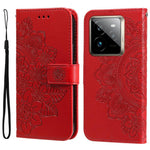Custodia per telefono in pelle goffrata con fiori a 7 petali, For Realme 14 Global, For Realme 14 Pro+ Global, For Realme 14 Pro Global, For Realme GT 7 Pro