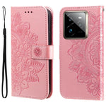 Custodia per telefono in pelle goffrata con fiori a 7 petali, For Realme 14 Global, For Realme 14 Pro+ Global, For Realme 14 Pro Global, For Realme GT 7 Pro
