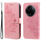 Custodia per telefono in pelle goffrata con fiori a 7 petali, For Realme 14 Global, For Realme 14 Pro+ Global, For Realme 14 Pro Global, For Realme GT 7 Pro