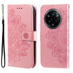 Custodia per telefono in pelle goffrata con fiori a 7 petali, For Realme 14 Global, For Realme 14 Pro+ Global, For Realme 14 Pro Global, For Realme GT 7 Pro