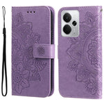 Custodia per telefono in pelle goffrata con fiori a 7 petali, For Realme 14 Global, For Realme 14 Pro+ Global, For Realme 14 Pro Global, For Realme GT 7 Pro
