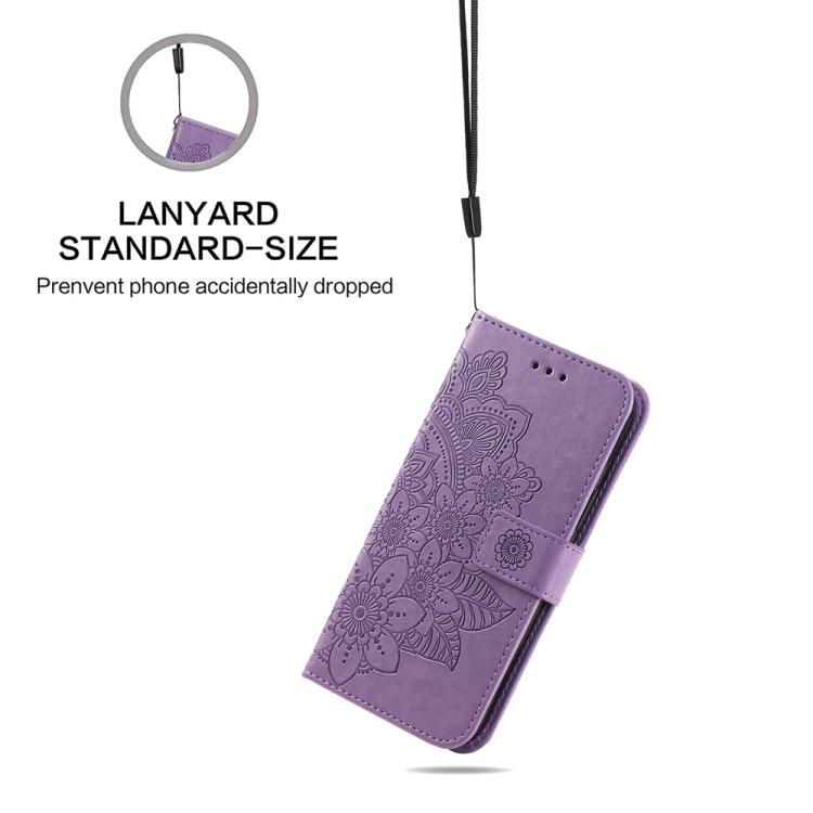 Custodia per telefono in pelle goffrata con fiori a 7 petali, For Realme 14 Global, For Realme 14 Pro+ Global, For Realme 14 Pro Global, For Realme GT 7 Pro