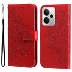 Custodia per telefono in pelle goffrata con fiori a 7 petali, For Realme 14 Global, For Realme 14 Pro+ Global, For Realme 14 Pro Global, For Realme GT 7 Pro
