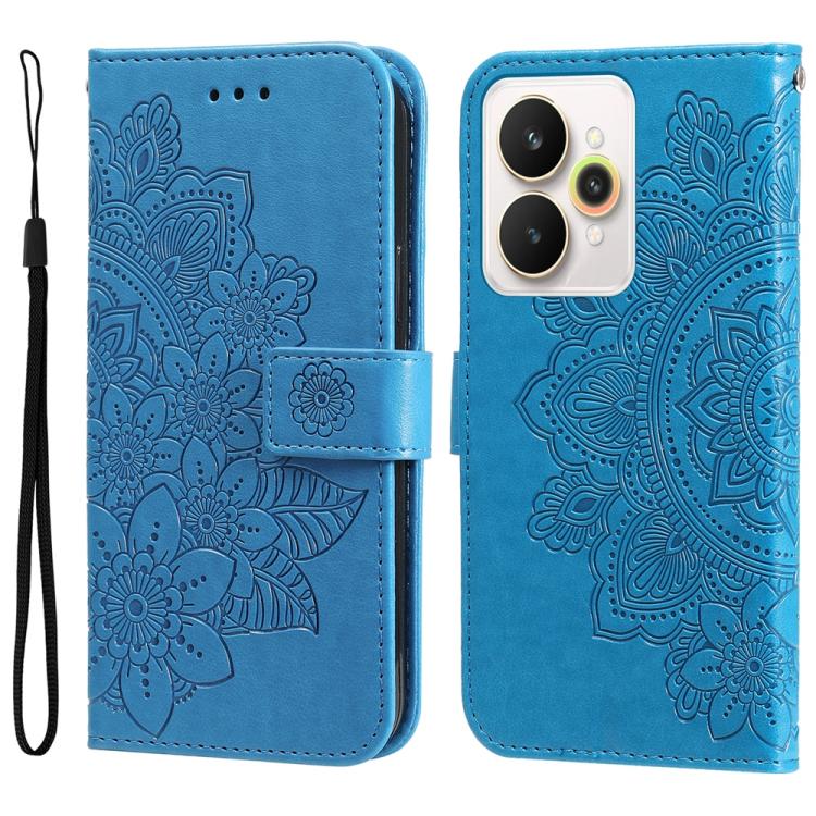 Custodia per telefono in pelle goffrata con fiori a 7 petali, For Realme 15T 5G, For Realme Narzo 80 Lite 4G / C71 India, For Realme 15 5G / Realme 15 Pro 5G, For Realme C71 4G / C75 4G / 5G / 14x