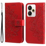 Custodia per telefono in pelle goffrata con fiori a 7 petali, For Realme 15T 5G, For Realme Narzo 80 Lite 4G / C71 India, For Realme 15 5G / Realme 15 Pro 5G, For Realme C71 4G / C75 4G / 5G / 14x
