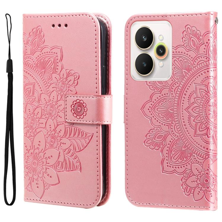 Custodia per telefono in pelle goffrata con fiori a 7 petali, For Realme 15T 5G, For Realme Narzo 80 Lite 4G / C71 India, For Realme 15 5G / Realme 15 Pro 5G, For Realme C71 4G / C75 4G / 5G / 14x