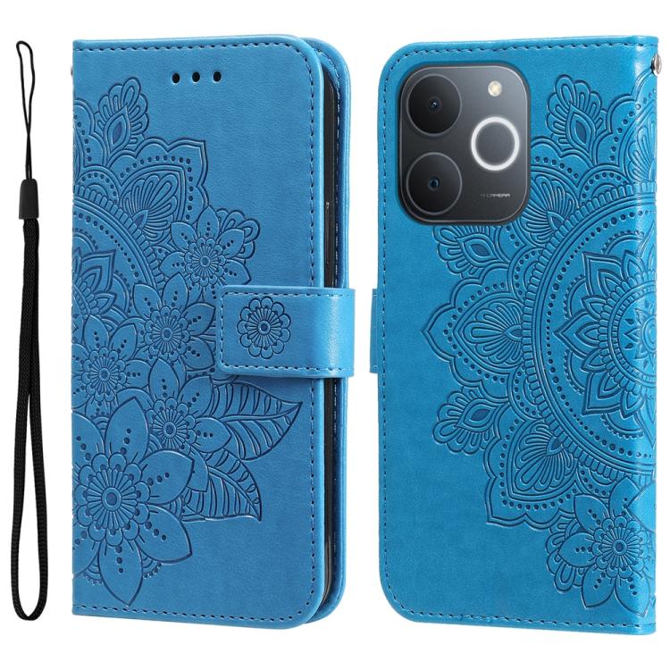 Custodia per telefono in pelle goffrata con fiori a 7 petali, For Realme 15T 5G, For Realme Narzo 80 Lite 4G / C71 India, For Realme 15 5G / Realme 15 Pro 5G, For Realme C71 4G / C75 4G / 5G / 14x