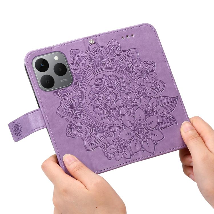 Custodia per telefono in pelle goffrata con fiori a 7 petali, For Realme 15T 5G, For Realme Narzo 80 Lite 4G / C71 India, For Realme 15 5G / Realme 15 Pro 5G, For Realme C71 4G / C75 4G / 5G / 14x