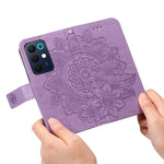 Custodia in pelle goffrata con fiori a 7 petali per Realme 15T 5G