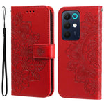 Custodia per telefono in pelle goffrata con fiori a 7 petali, For Realme 16 Pro+ 5G, For Realme 16 Pro 5G, For Realme 15x 5G India / Realme C85 5G, For Realme C85 Pro 4G