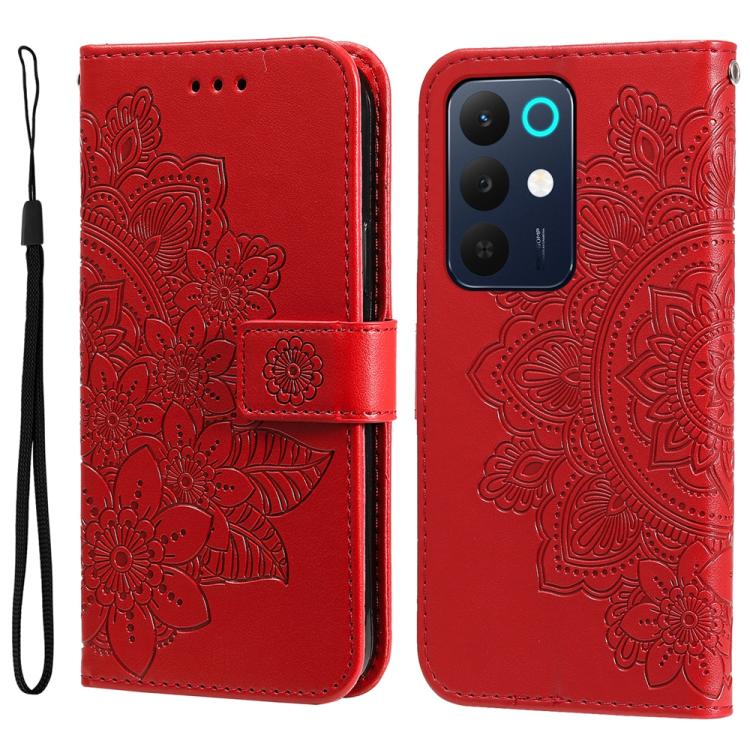 Custodia per telefono in pelle goffrata con fiori a 7 petali, For Realme 16 Pro+ 5G, For Realme 16 Pro 5G, For Realme 15x 5G India / Realme C85 5G, For Realme C85 Pro 4G