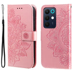 Custodia per telefono in pelle goffrata con fiori a 7 petali, For Realme 16 Pro+ 5G, For Realme 16 Pro 5G, For Realme 15x 5G India / Realme C85 5G, For Realme C85 Pro 4G