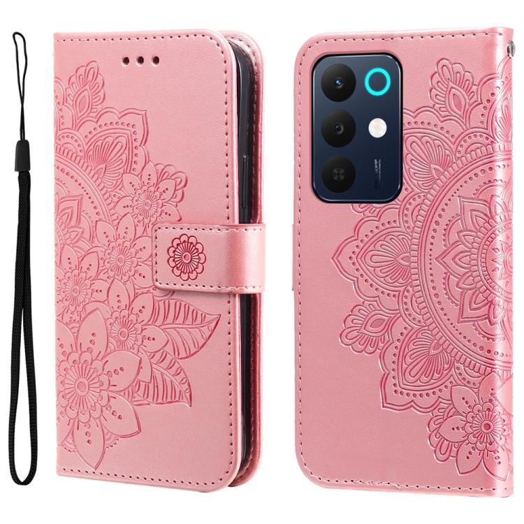 Custodia per telefono in pelle goffrata con fiori a 7 petali, For Realme 16 Pro+ 5G, For Realme 16 Pro 5G, For Realme 15x 5G India / Realme C85 5G, For Realme C85 Pro 4G