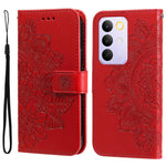 Custodia per telefono in pelle goffrata con fiori a 7 petali, For Realme 16 Pro+ 5G, For Realme 16 Pro 5G, For Realme 15x 5G India / Realme C85 5G, For Realme C85 Pro 4G