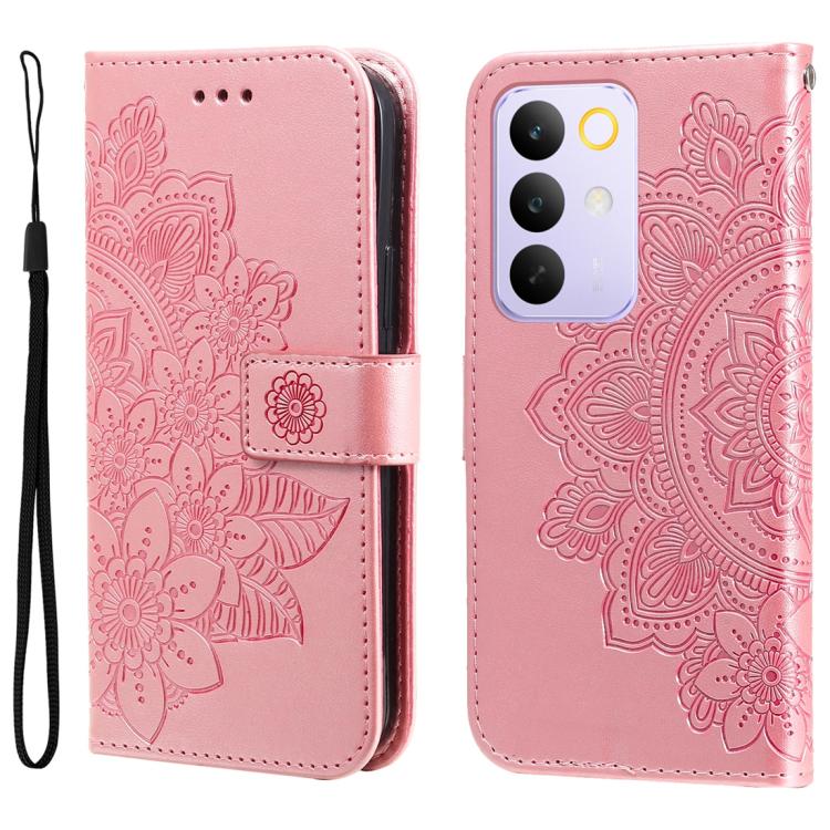 Custodia per telefono in pelle goffrata con fiori a 7 petali, For Realme 16 Pro+ 5G, For Realme 16 Pro 5G, For Realme 15x 5G India / Realme C85 5G, For Realme C85 Pro 4G